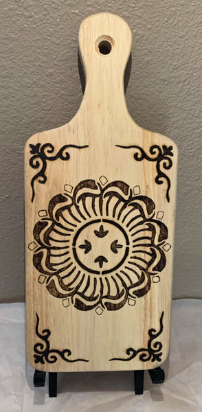 Small Bread Board - Flower Mandala with Vines - Lunar Dragonfly
